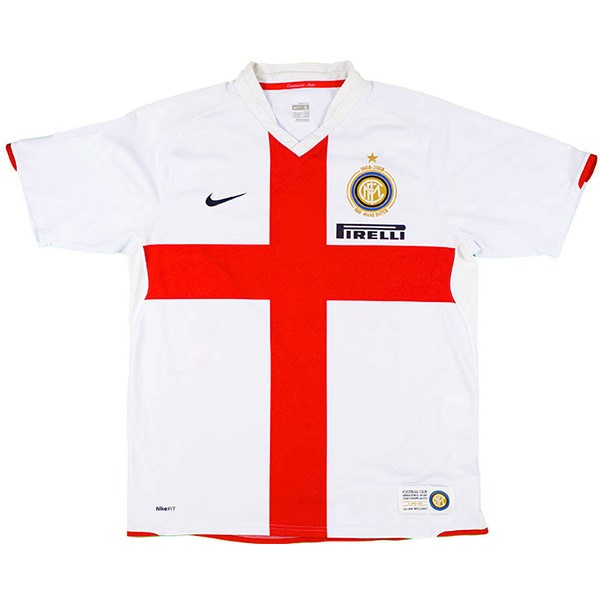 Tailandia Camiseta Inter Milan Segunda equipación Retro 2007 2008 Blanco